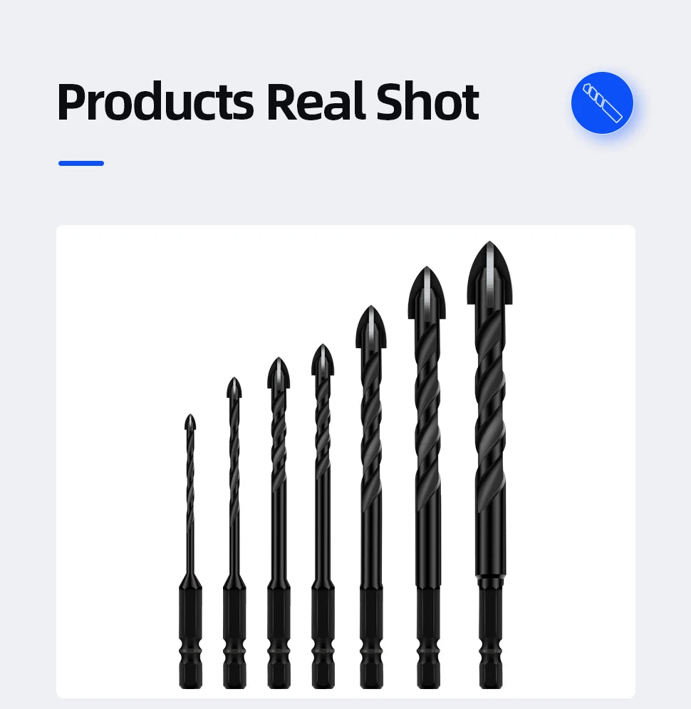 Tungsten Carbide Tile & Glass Drill Bit Set (3–12mm)