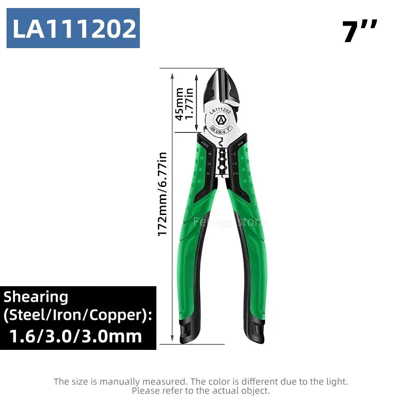 LAOA 7 inch Multifunction Wire Stripper – Wire Cutter, Long Nose & Diagonal Pliers
