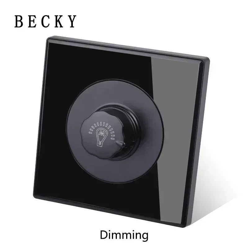 Black Tempered Glass Wall Switch Panel Led European 16a Socket Retro Toggle Light Switch Eu Uk Standard 2usb Socket 1Gang-4gang