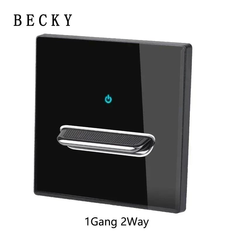Black Tempered Glass Wall Switch Panel Led European 16a Socket Retro Toggle Light Switch Eu Uk Standard 2usb Socket 1Gang-4gang