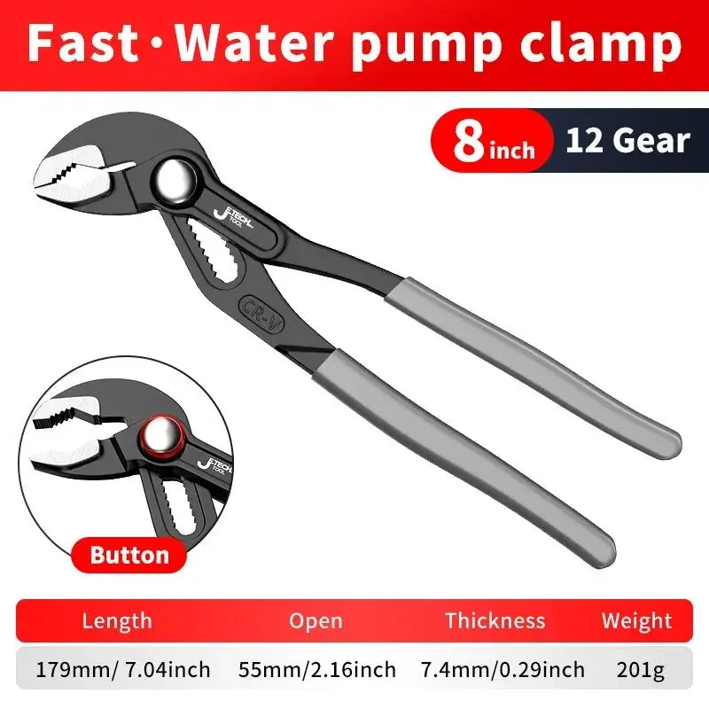 Multi-Purpose Adjustable Pliers – Pipe Gripping & Turning Tool for Plumbing & Household Use