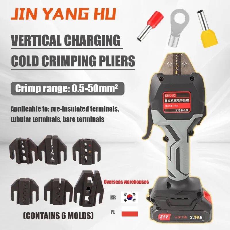 Cordless hydraulic pliers 16KN electric wire crimper with LED light