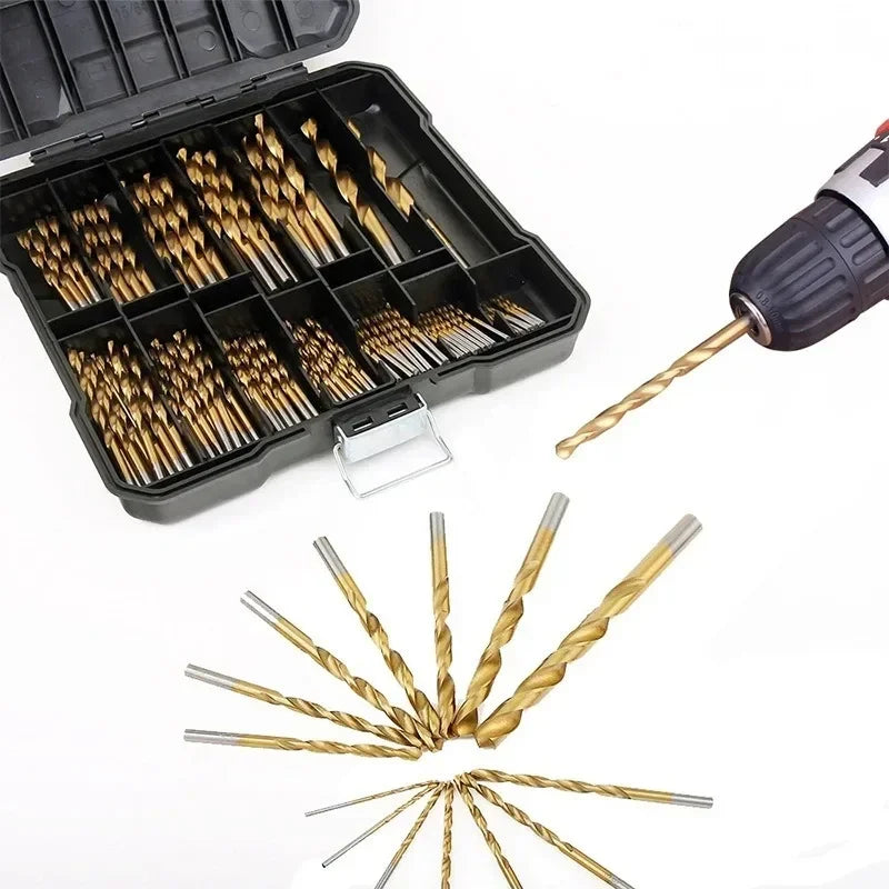 99PCS Titanium Coated HSS Twist Drill Bit Set (1.5–10mm)