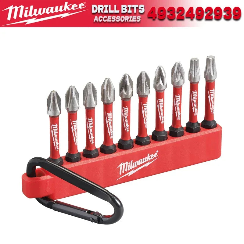 Milwaukee 4932492939 Shockwave Impact Duty Screwdriver Bit Carabiner Set 10PCS