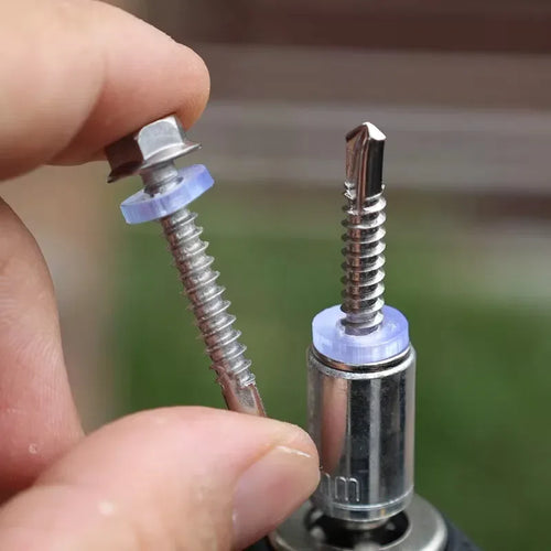 100P#8 M4.2 Self Tapping Sheet Metal Screws 410 Stainless Steel Hex Washer Head High-Strength Quick Tapping Screws Lath to Metal