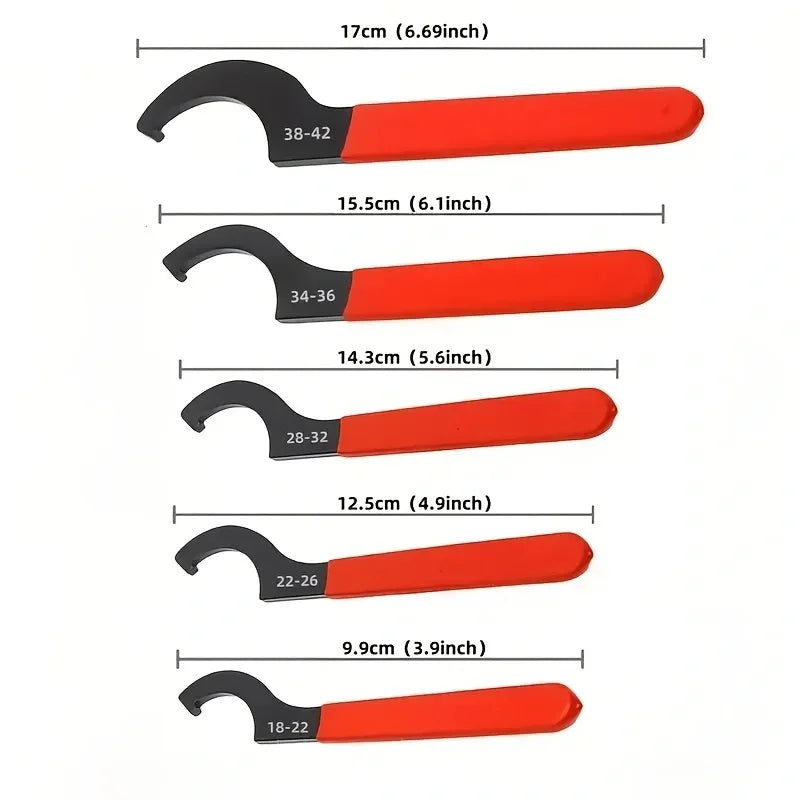 6pcs Hook Wrenches Tools Set C-Shape Spanner Wrench for Shock Adjustment Motorcycle Car Repair Spanner Tool Universal Hand Tool