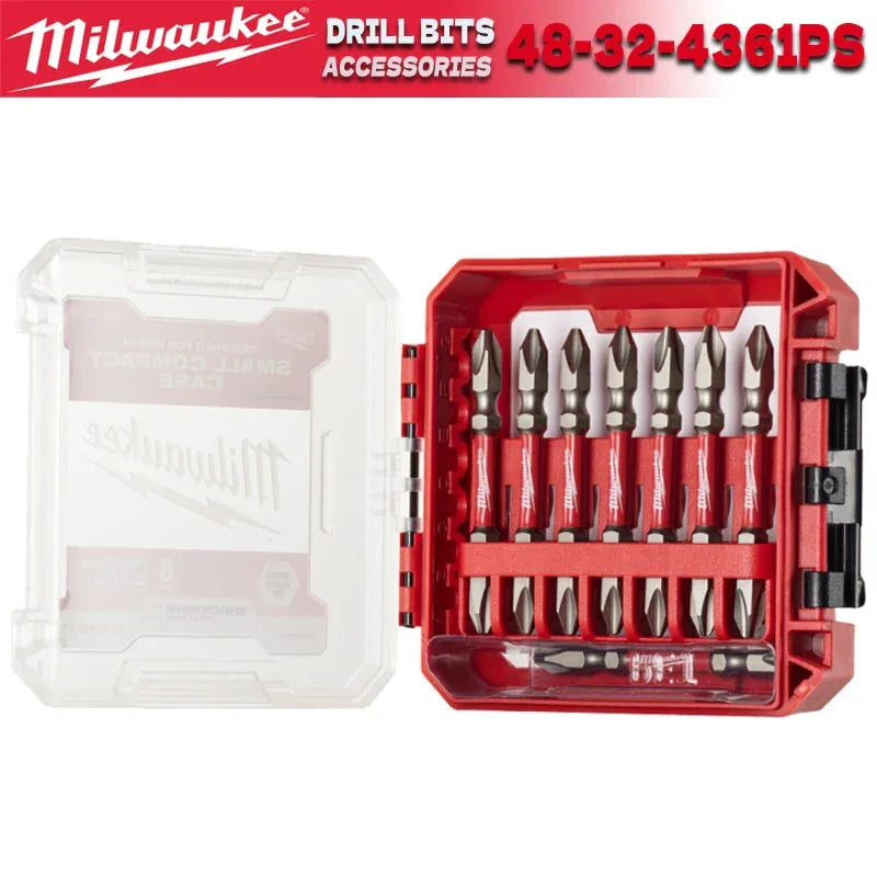 MILWAUKEE 48-32-4361PS SHOCKWAVE 8 Pieces Impact Duty 65MM PH2/PH2 Double Ended Power Drill Bits Impact Drill Accessories