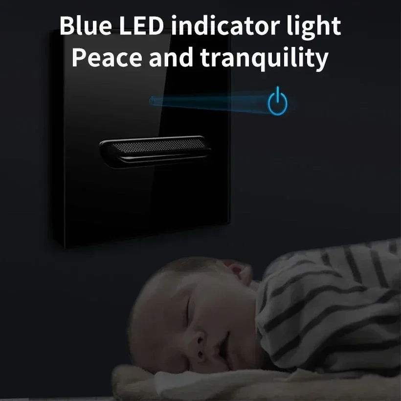 Black Tempered Glass Wall Switch Panel Led European 16a Socket Retro Toggle Light Switch Eu Uk Standard 2usb Socket 1Gang-4gang