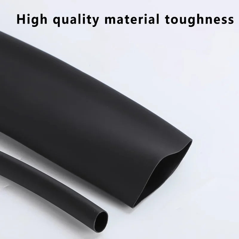 100 Meters/10M 3:1 Heat Shrink Tube Black with Glue Polyolefin Shrinking Assorted Ratio Adhesive Wire Cable Sleeving Tubing
