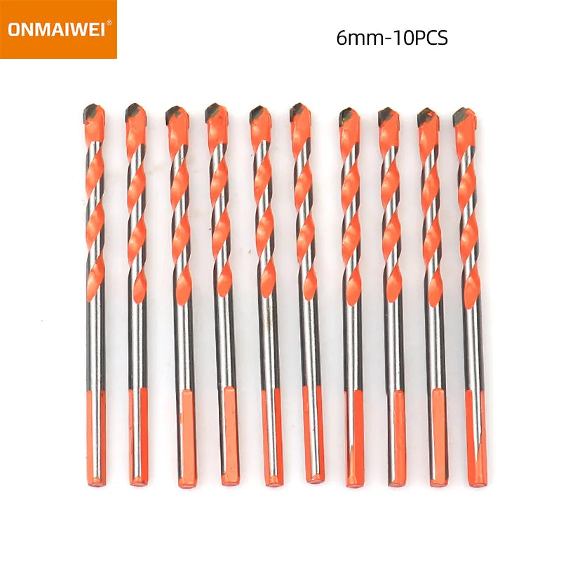 3-12mm Threaded Triangle Tungsten Steel Wall Tile Concrete Drilling Bit Household Marble Overlord Diamond Hand Electric Drill