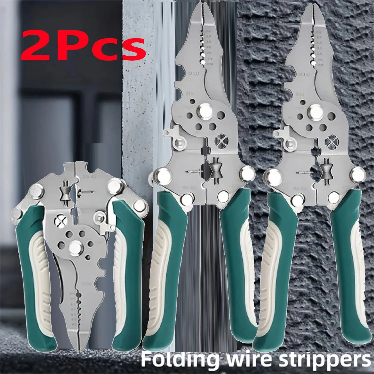 1/2Foldable 18-in-1 Wire Stripping Pliers Crimping Tool Multifunctional Electrician Pliers, Professional-Grade Electrician Tools