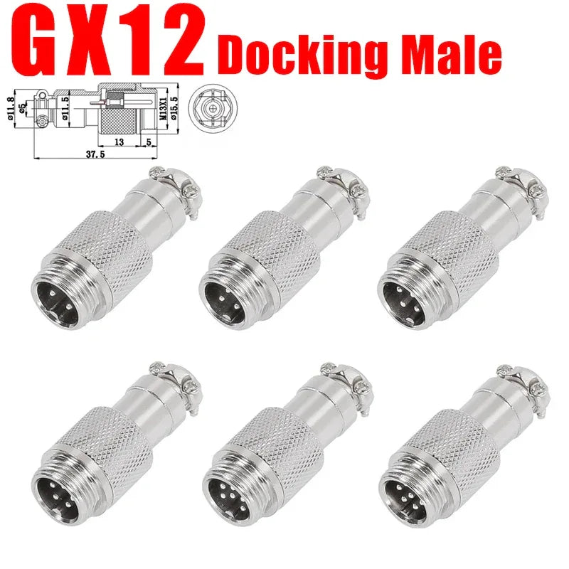 5pcs GX12 GX16 GX20 2 3 4 5 6 7 8 9 10 12 14 15 Pin Docking Aviation Plug Socket Circular Connector