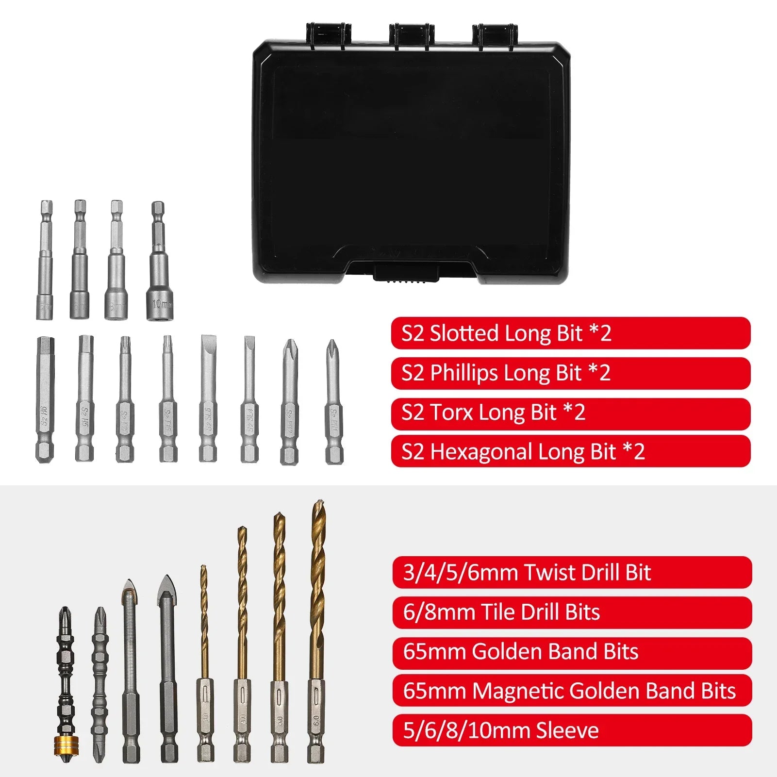 15PCS Drill Bit Set Screwdriver Bit Set Impact Driver Bit Set for Wood, Metal Steel and Security Screwdriver Bits for Power Tool