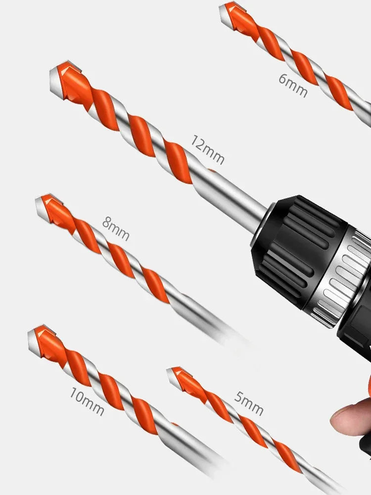 3-12mm Threaded Triangle Tungsten Steel Wall Tile Concrete Drilling Bit Household Marble Overlord Diamond Hand Electric Drill