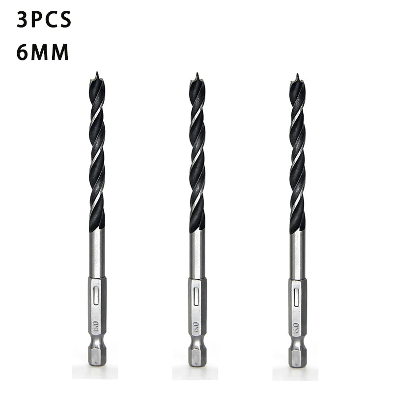 3/5pcs 3 4 5 6 7 8 10mm Quick Change Metal Tools 1/4" Hex Shank Wood HCS Drill Bit Set Round handle