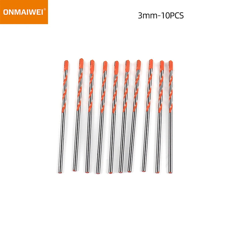 3-12mm Threaded Triangle Tungsten Steel Wall Tile Concrete Drilling Bit Household Marble Overlord Diamond Hand Electric Drill