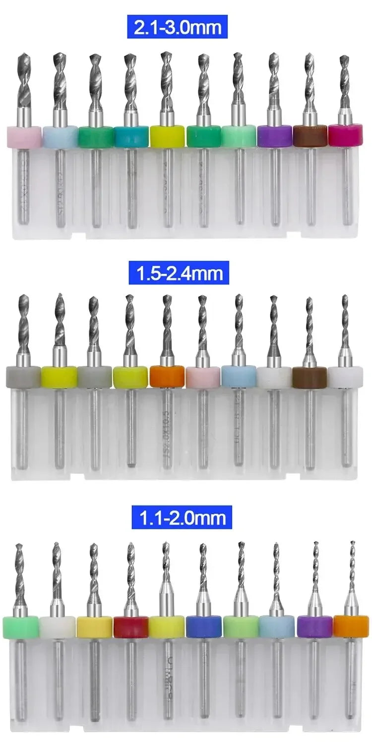 0.1-3.0mm Print Circuit Board Drill Bits Carbide Micro Drill Bits CNC PCB Twist Dril