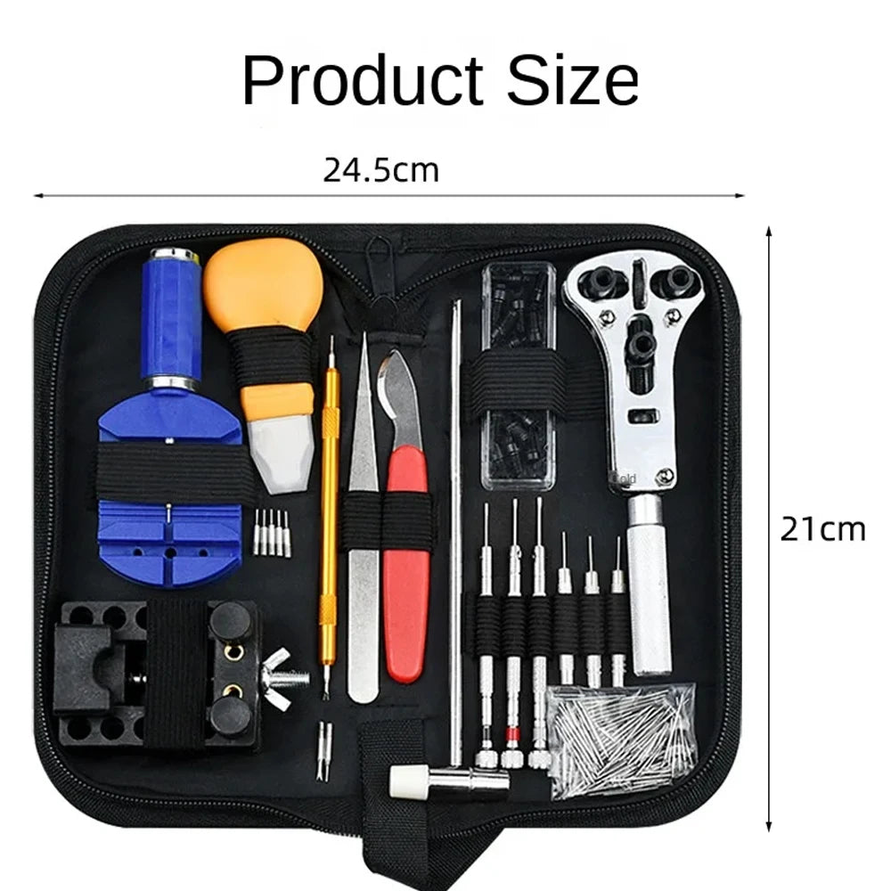 147 Parts Watch Repair Tool Kit for Disassembly Installation Maintenance Adjusting Straps Replacing Batteries