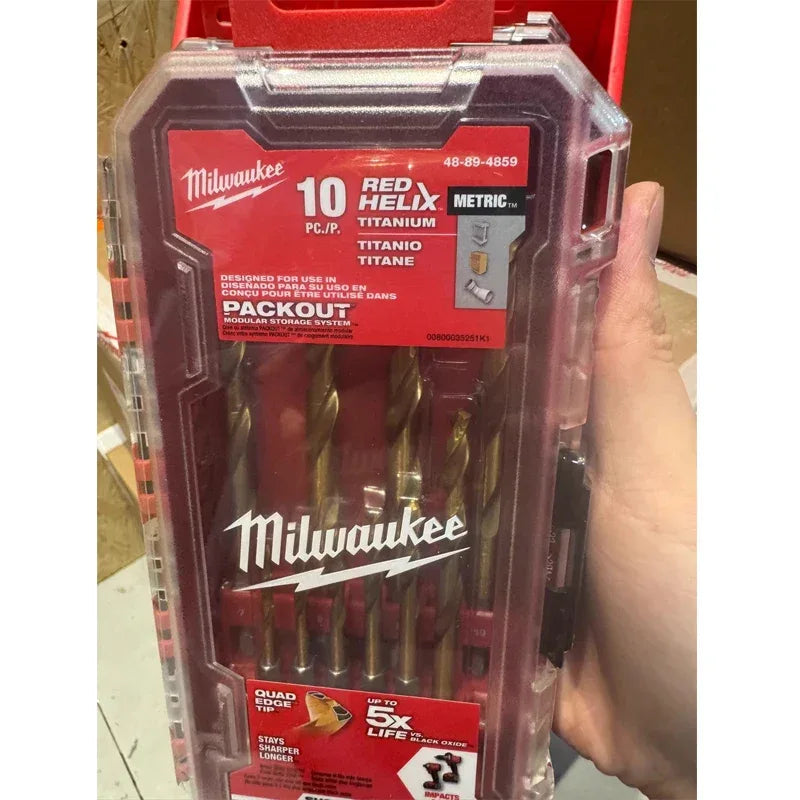 Milwaukee 48-89-4859 10PC SHOCKWAVE RED HELIX Titanium Metric Drill Bit Set – Impact Duty