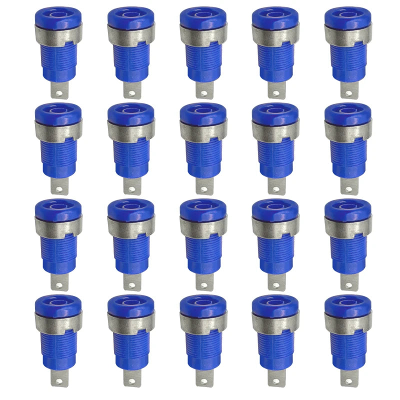 20PCS Insulated Safety 32A 4mm Banana Socket Terminal 5 Colors Female Jack Panel Mount Socket Binding Post Wire Connector