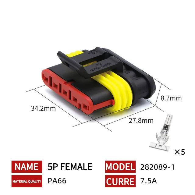 20/50/100Sets AMP Waterproof Connector 1/2/3/4/5/6 Pin 12A IP68 Electrical Automotive Wire Connector Plug Terminals Truck Car