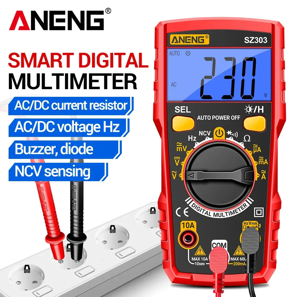 ANENG SZ303 Smart Digital Multimeter 1999 Count Professional AC/DC Voltage Current Electrical Data Retention High Precision Tool