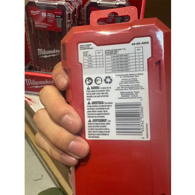 Milwaukee 48-89-4859 10PC SHOCKWAVE RED HELIX Titanium Metric Drill Bit Set – Impact Duty