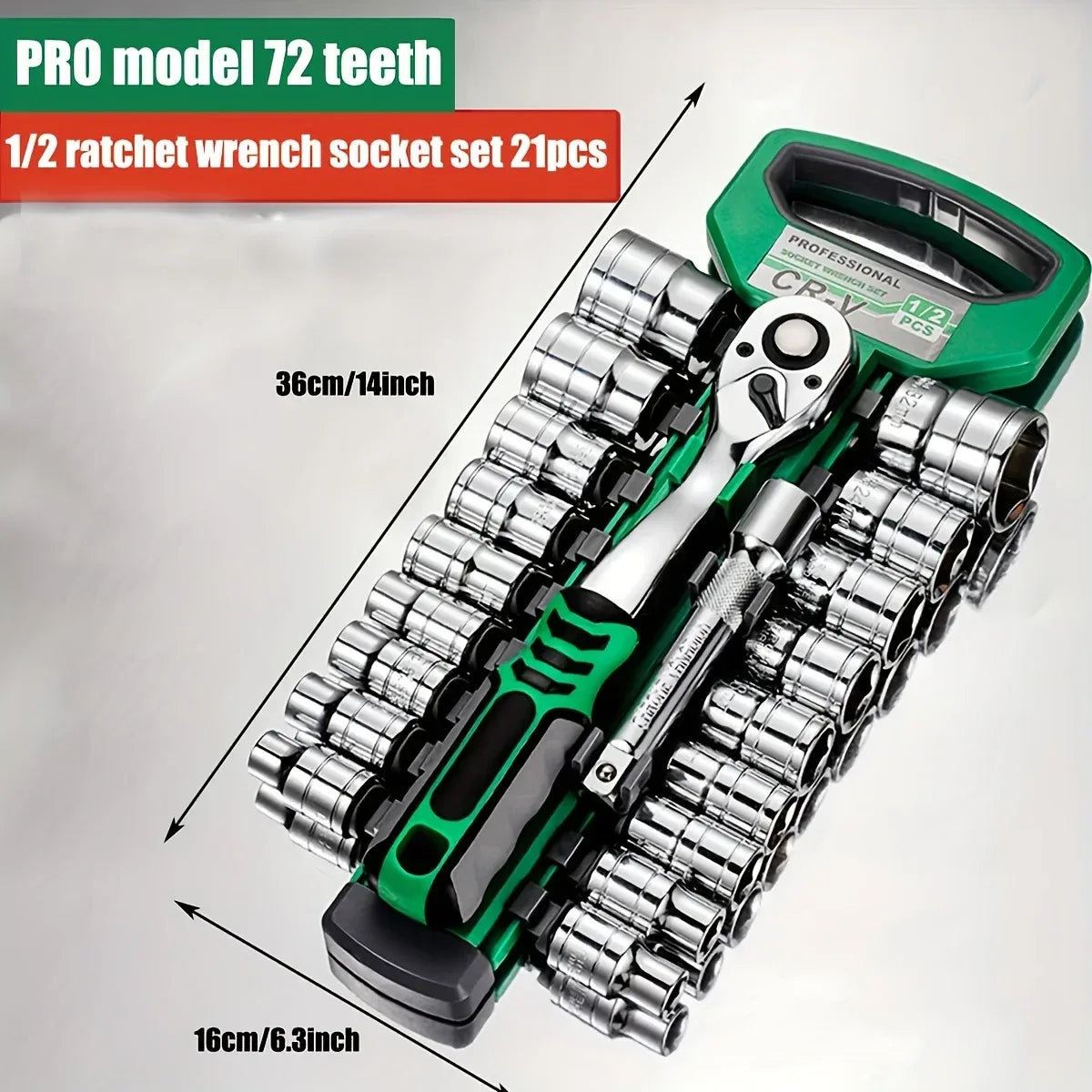 72 Tooth 12 Piece Ratchet Wrench Socket Set 1/4 "-3/8" -1/2 "Metric Set Automotive Maintenance and Household Tools Set
