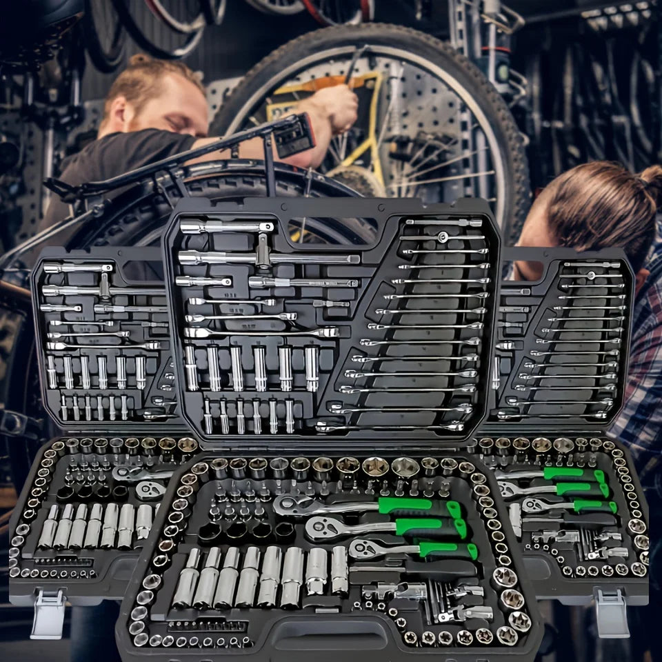 150/46pcs Auto Mechanical Repair Tool Set, Multifunctional with Socket, Wrench And Ratchet Set, Auto Repair, Mechanical Toolkit