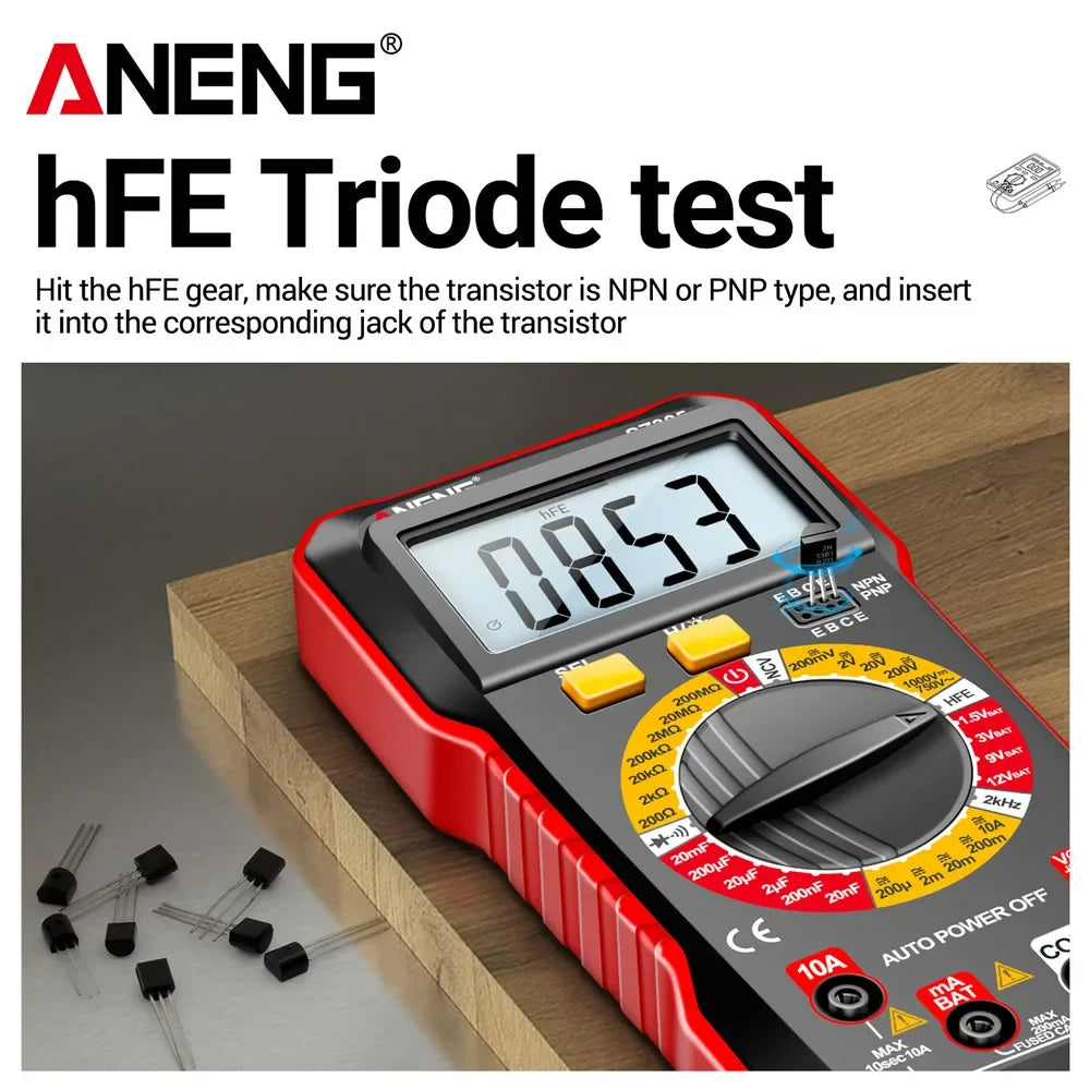 ANENG SZ305 Digital Multimeter Professional AC/DC Voltage Ammeter Capacitor hFE Triode NCV Voltage Induction Electrician Tester