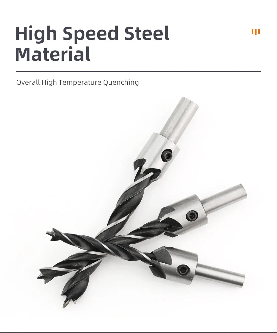 HSS Countersink Drill Bit Set 3mm–10mm – Woodworking Chamfer & Pilot Hole Bits