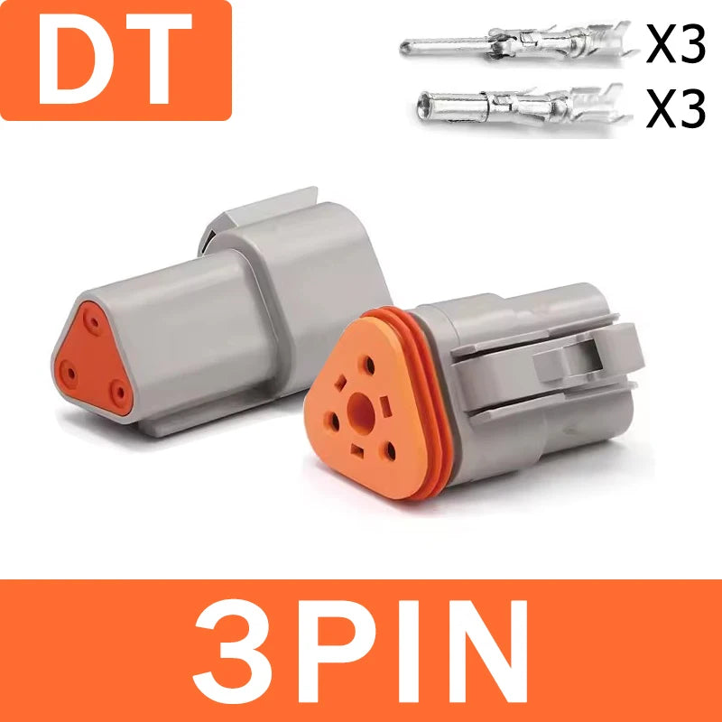 1Set DT Connector 2P/3P/4P/6P/8P 22-16AWG Waterproof Electrical Deutsch Connector Plug Kit DT06-2S DT04-2P For Car