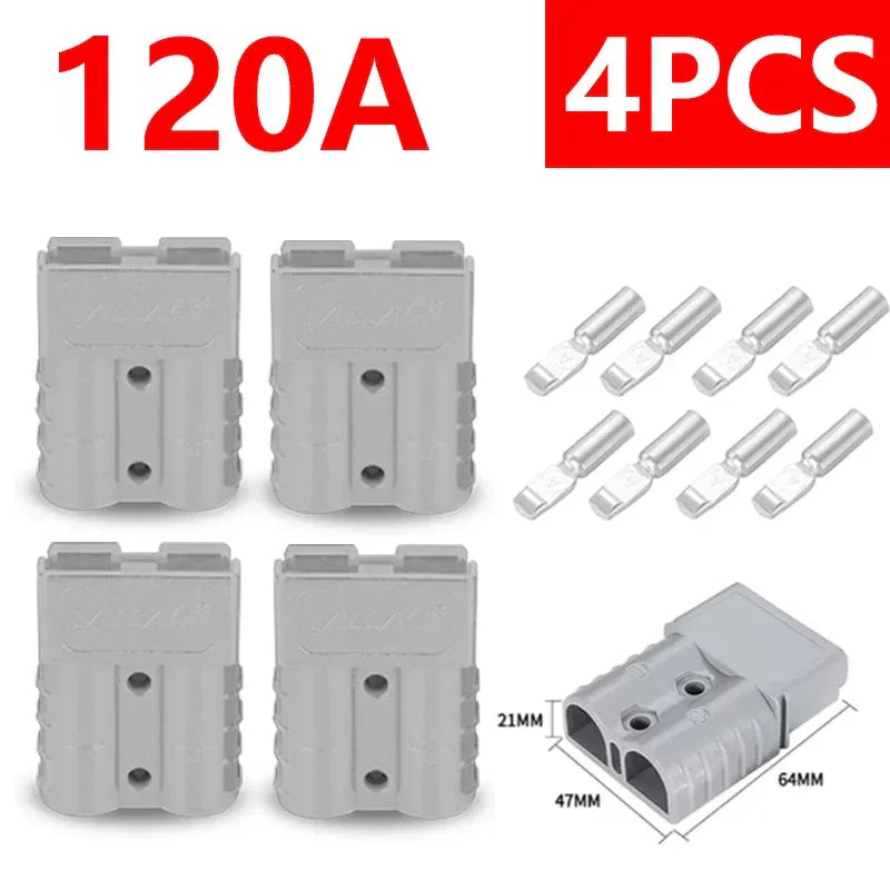 4Pcs/2Pairs Anderson Plug Connector 50A/120A Battery Charging Plug Anderson Connectors Plug High Current
