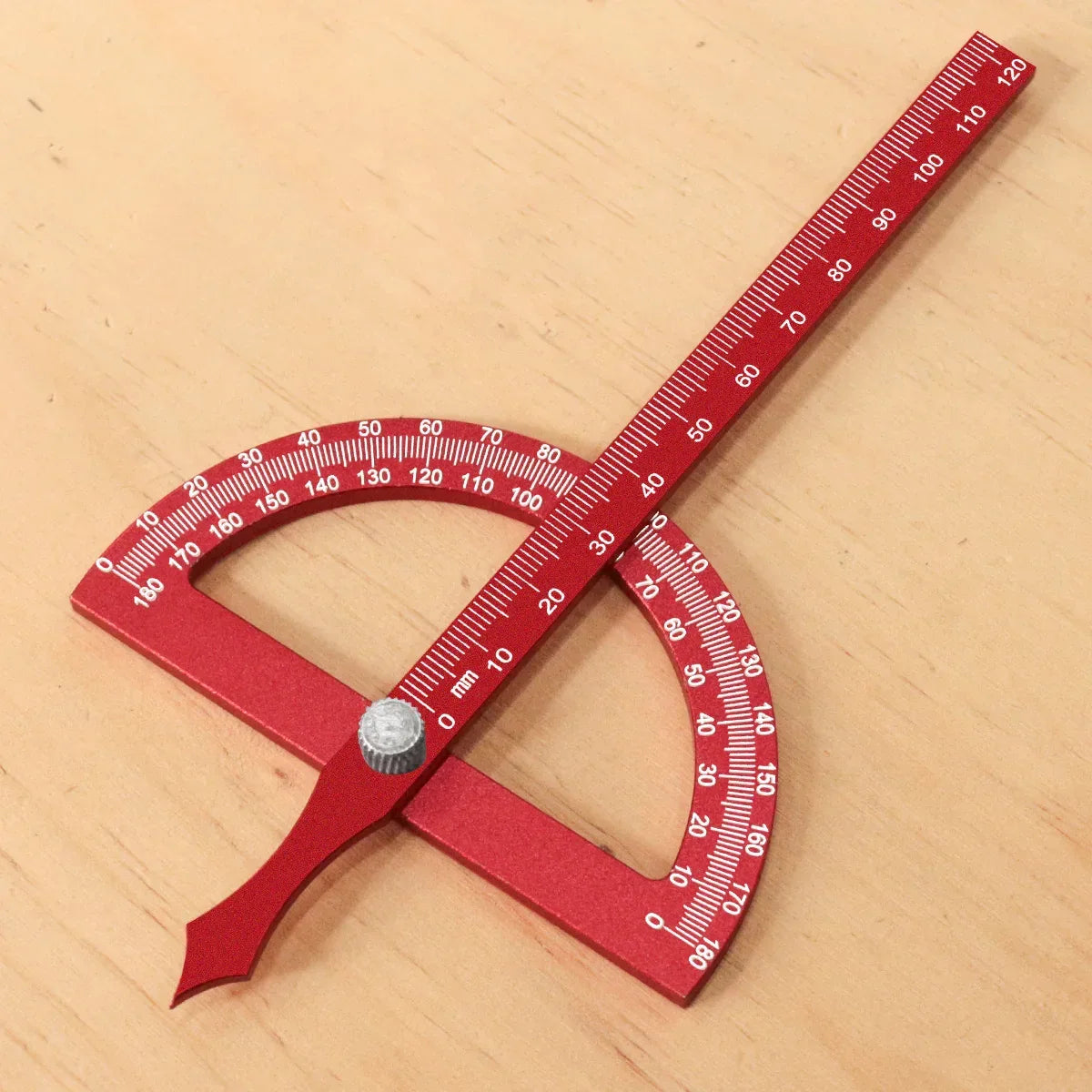 Aluminum Alloy Protractor Angle Marking Ruler, Multifunctional Protractor Woodworking Ruler for High-precision Angle Measurement