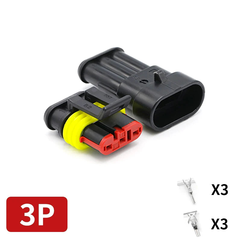 20/50/100Sets AMP Waterproof Connector 1/2/3/4/5/6 Pin 12A IP68 Electrical Automotive Wire Connector Plug Terminals Truck Car