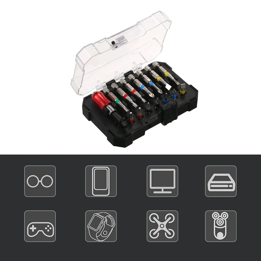 15PCS Drill Bit Set Screwdriver Bit Set Impact Driver Bit Set for Wood, Metal Steel and Security Screwdriver Bits for Power Tool