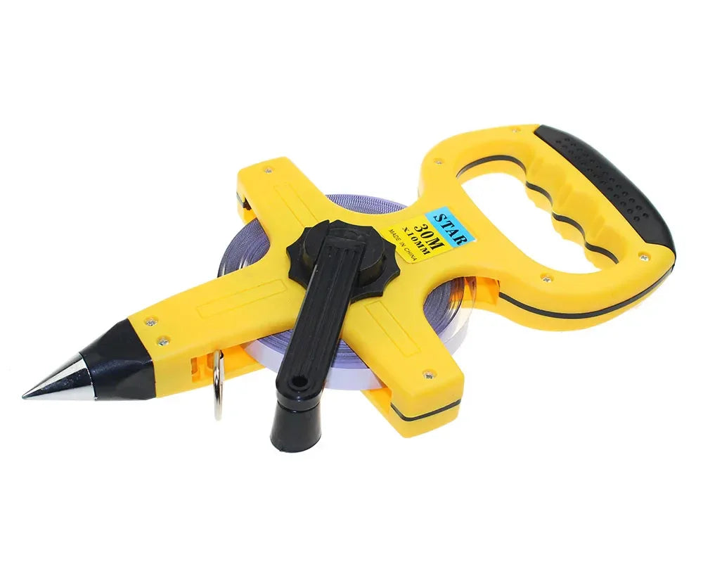 30M 50M 100M Retractable Metric Tape Open Reel Long Steel Tape Measure Measuring Ruler Woodworking Tools