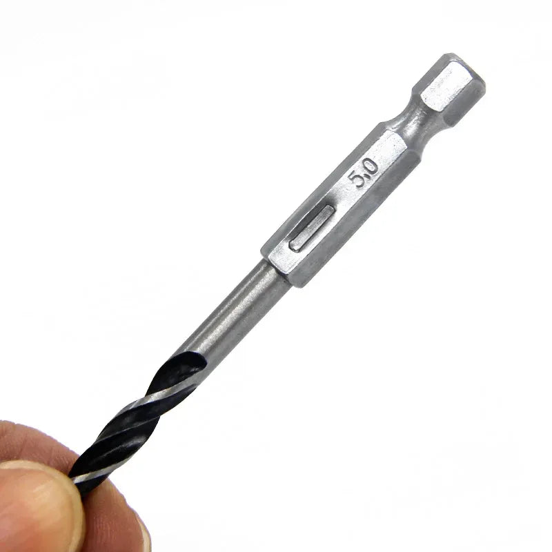 3/5pcs 3 4 5 6 7 8 10mm Quick Change Metal Tools 1/4" Hex Shank Wood HCS Drill Bit Set Round handle