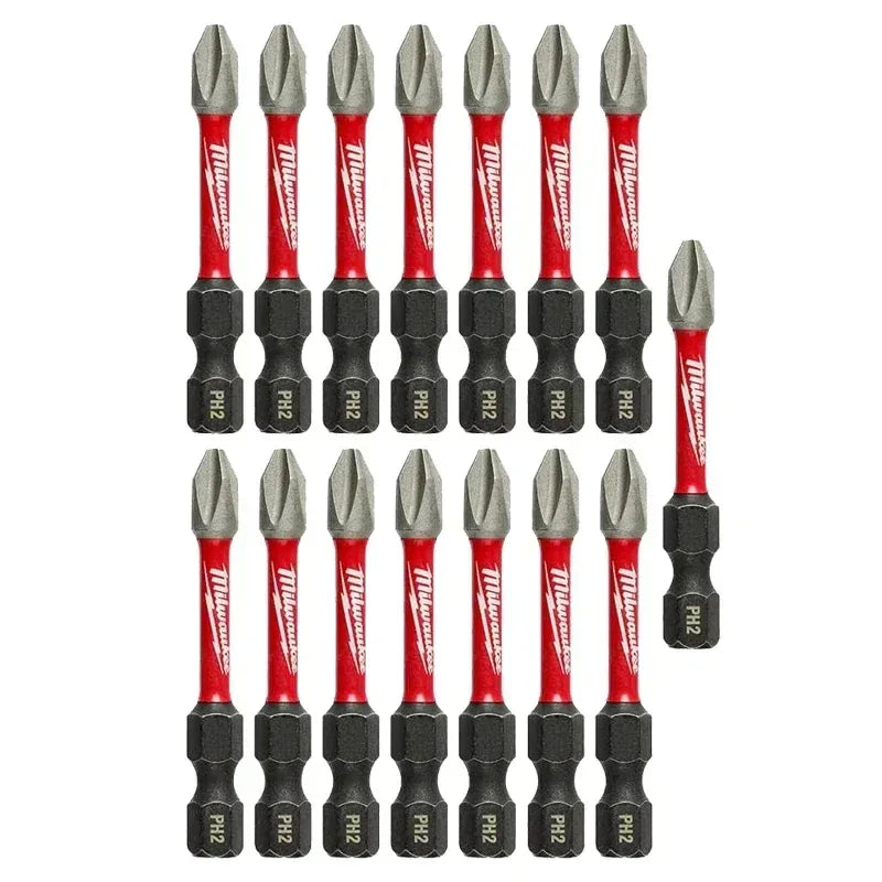 Milwaukee 48-32-5004 SHOCKWAVE 2" Screwdriver Bits Set 15PC – HSS Wear Resistant