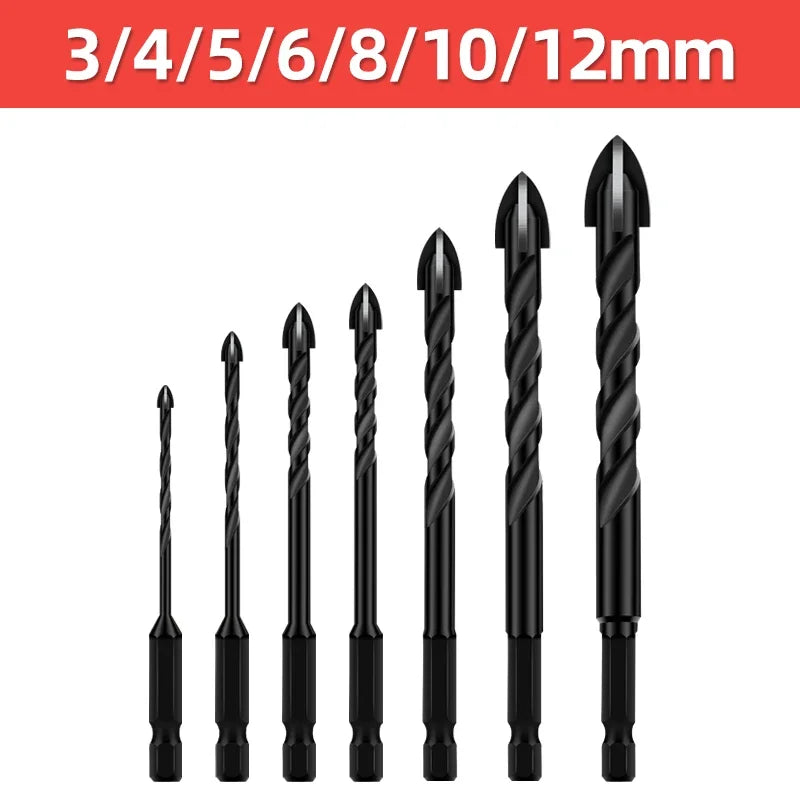 Tungsten Carbide Tile & Glass Drill Bit Set (3–12mm)