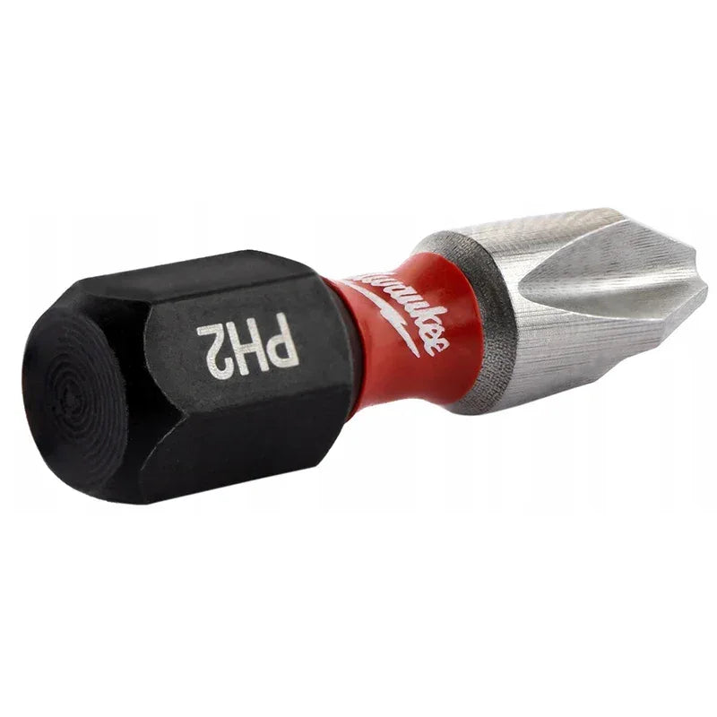 Milwaukee PH2 25mm Impact Bits 25 Pack SHOCKWAVE High Hardness Screwdriver Bits 4932430853