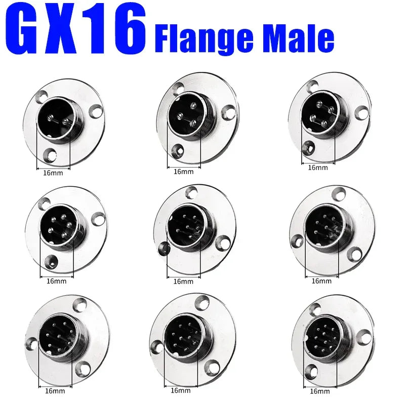 5pcs GX12 GX16 GX20 2 3 4 5 6 7 8 9 10 12 14 15 Pin Docking Aviation Plug Socket Circular Connector