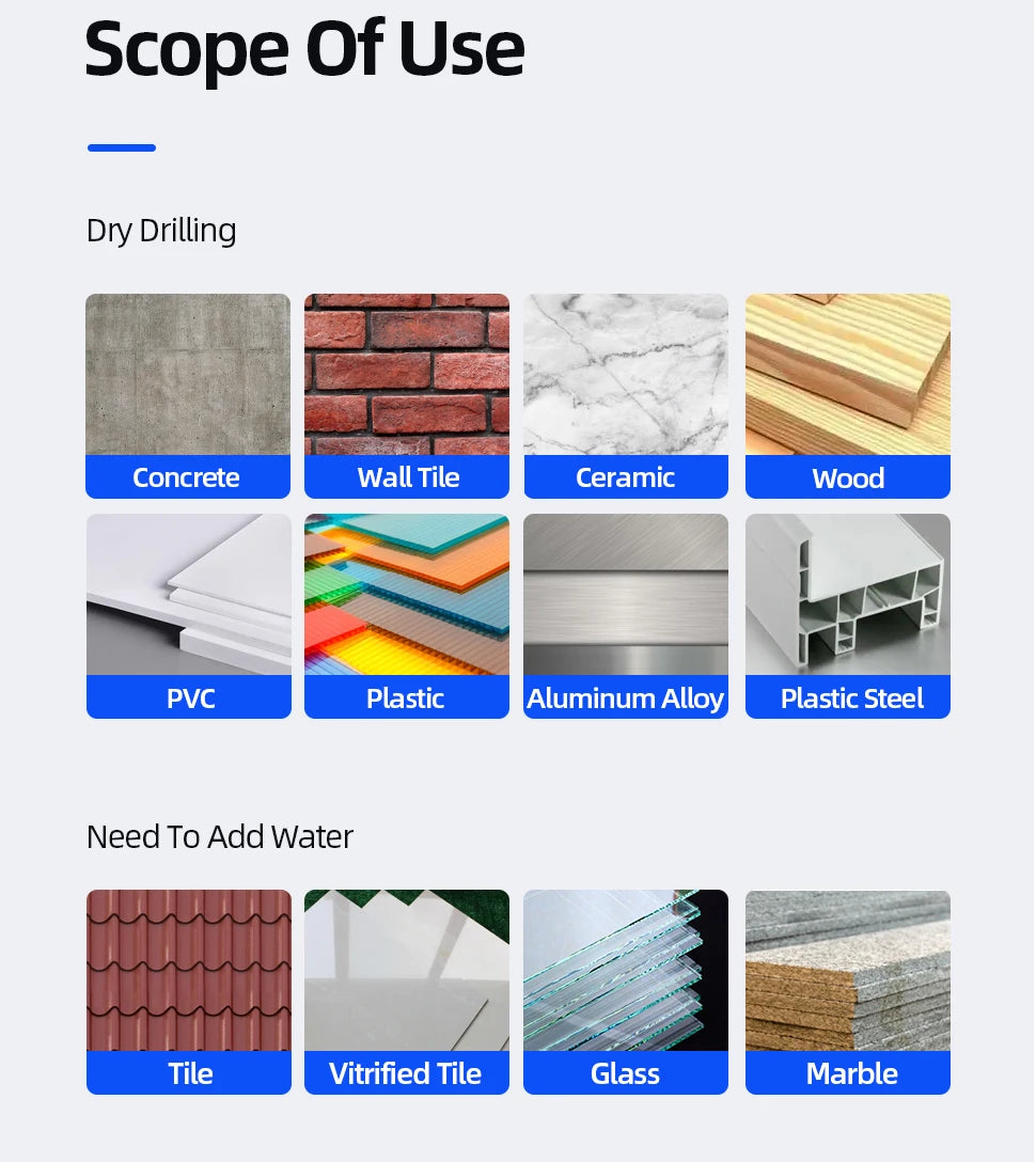 Tungsten Carbide Tile & Glass Drill Bit Set (3–12mm)