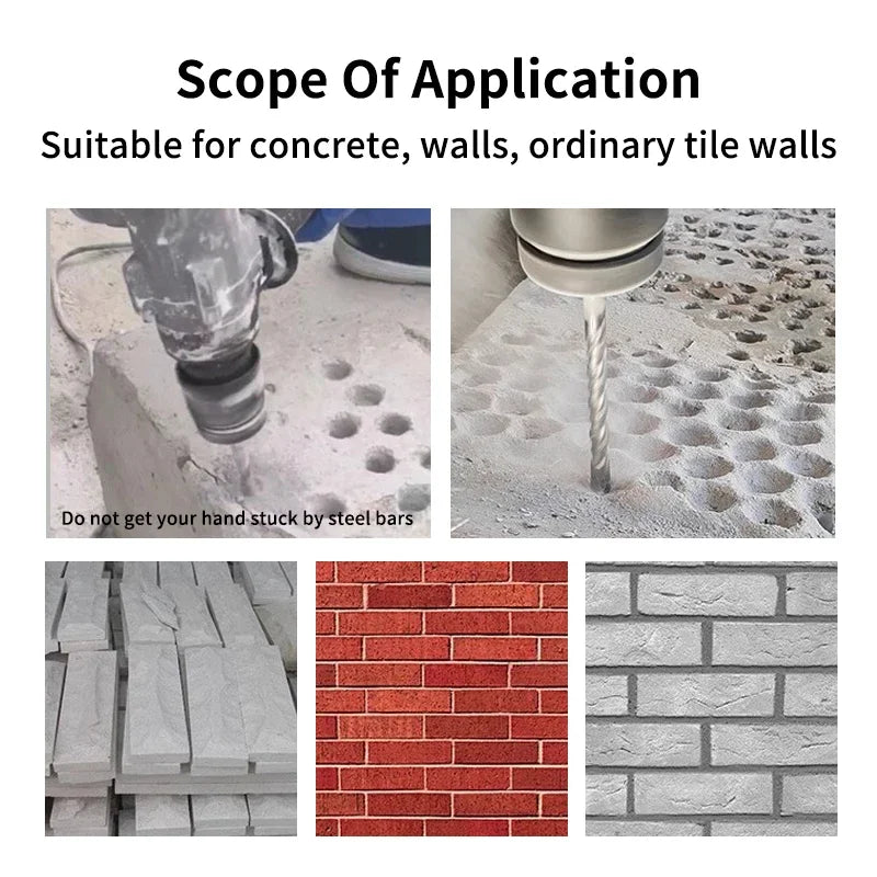 160mm Electric Hammer Drill Bits 6/8/10/12/14/16mm Cross Type Tungsten Steel Alloy SDS Plus for Masonry Concrete Rock Stone