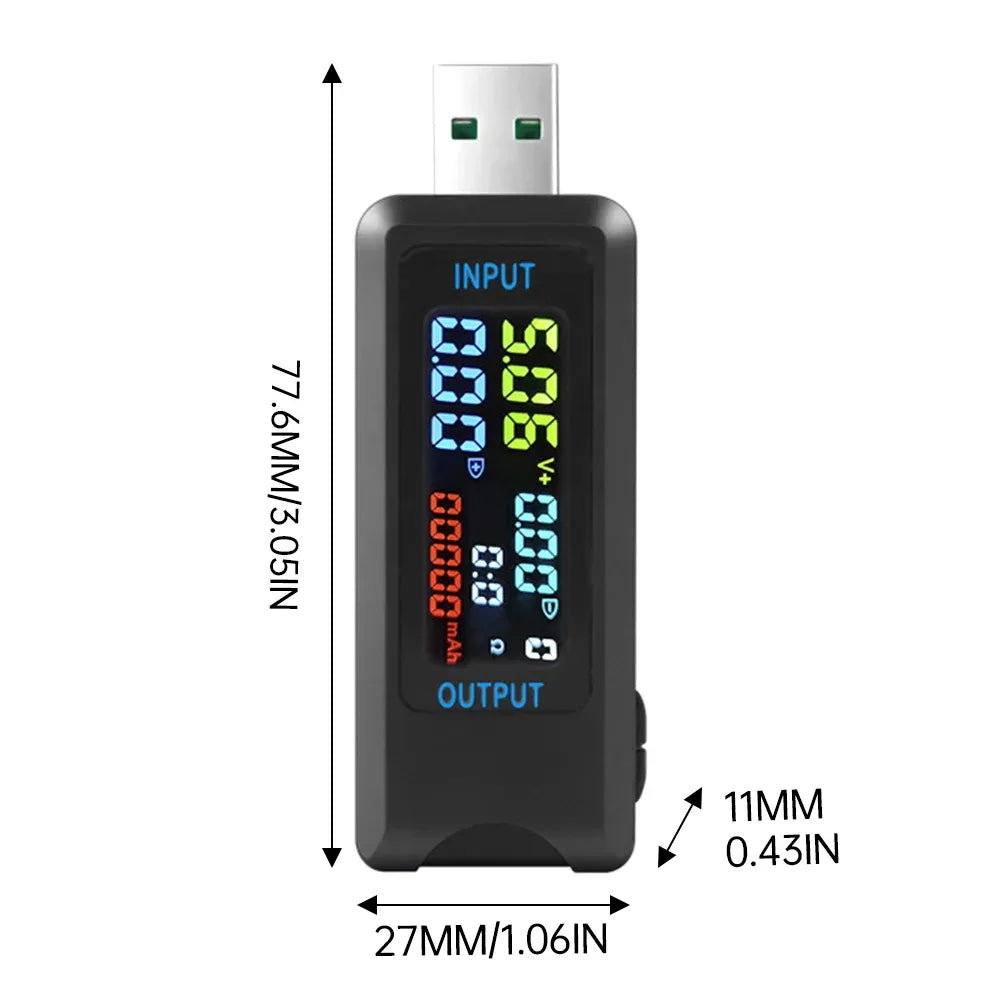 10 in 1 USB Tester DC Digital Voltmeter Amperimetro Current Voltage Meter Volt Ammeter Detector Power Bank Charger Indicator