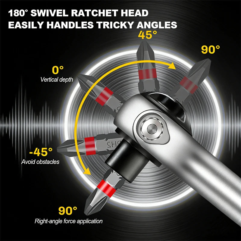 2026 New Ratchet Screwdriver Set Magnetic Wrench Semi-automatic Multi-purpose Sleeve Toolbox Bicycle Repair Tools DIY Tools Kit