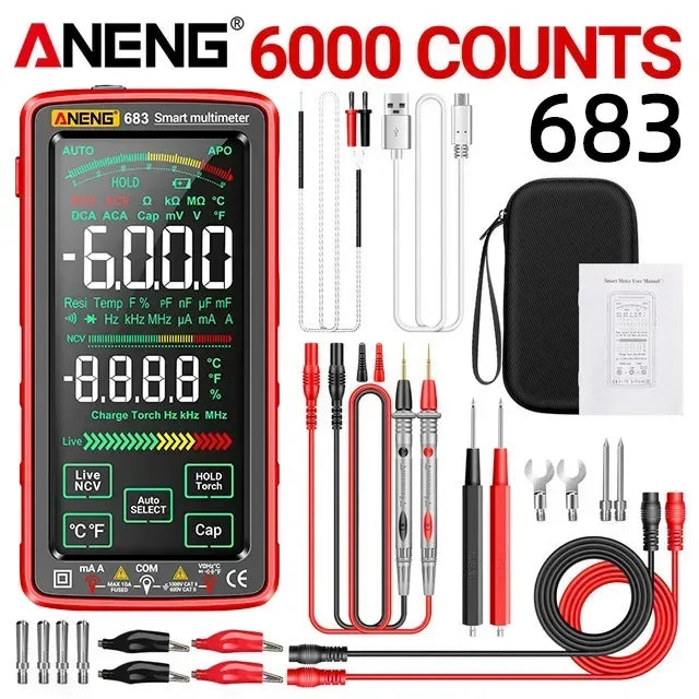 ANENG 683 Smart Multimeter Tester High-end Touch Rechargeable 6000 Counts Multimetro Test Multitester AC/DC Voltage Current Tool
