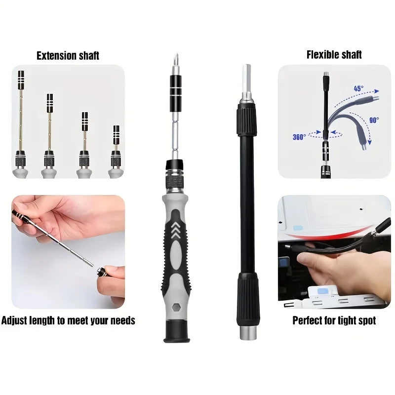 115 in 1 Precision Screwdriver Set, Electronics Repair Tool Kit for PC, Laptop, Cellphone, Watch, PS4, Vive VR, Toy, Eyeglass