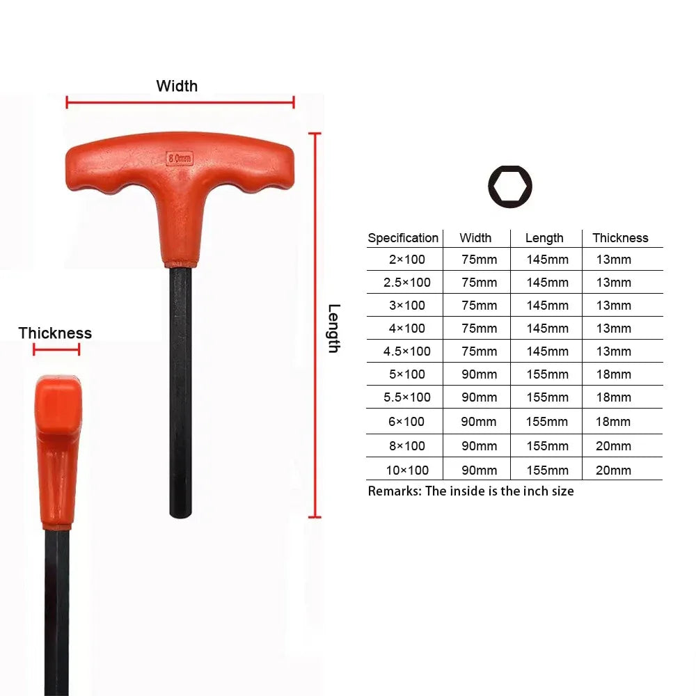 10-Piece T-Handle Hex Key Set – Metric & Inch Allen Wrenches with Storage Stand