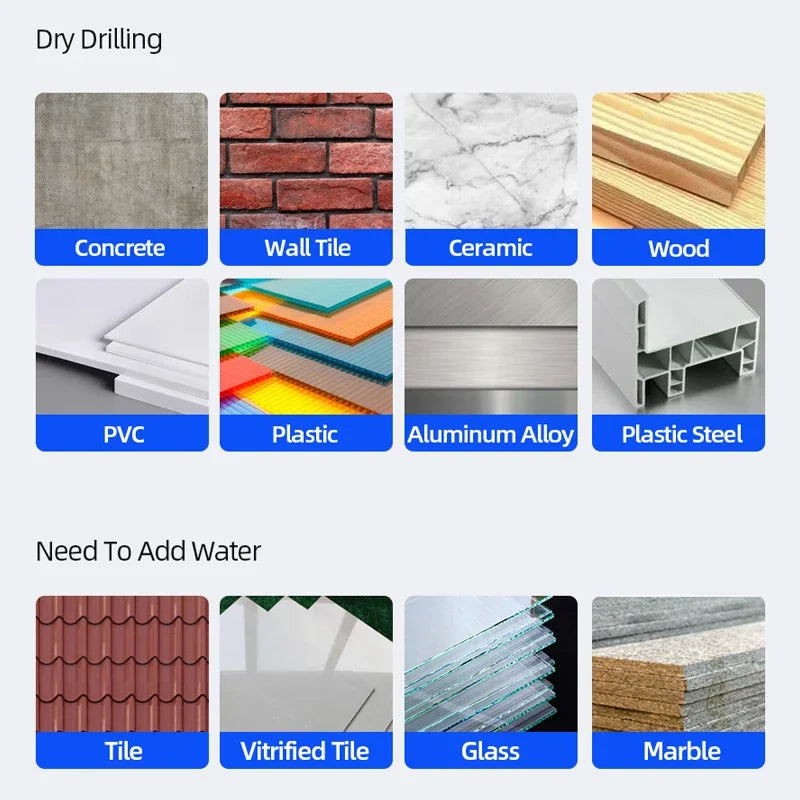 Tungsten Carbide Tile & Glass Drill Bit Set (3–12mm)